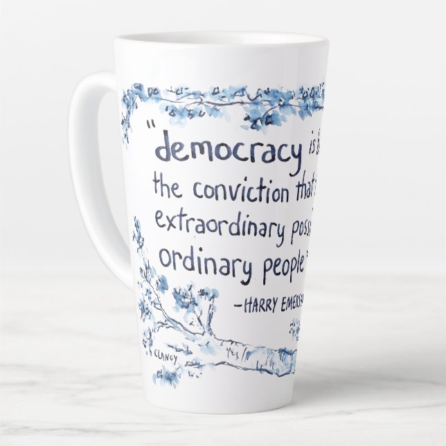 Democracy For People latte mug (Angle gauche)