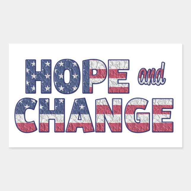 Democrat Hope and Change American Flag Stickers (Devant)
