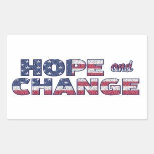 Democrat Hope and Change American Flag Stickers