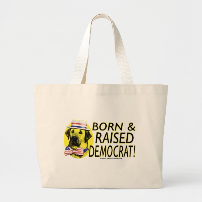 Démocrate né et élevé - sac de chien jaune (Devant)