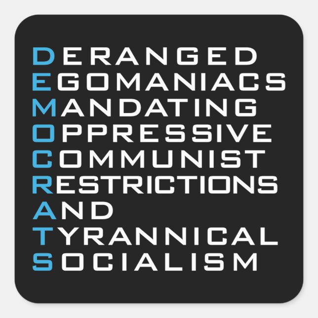 Démocrates Acronyme  - Autocollants Drôles (Devant)
