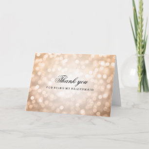 Demoiselle d'honneur Merci Copper Glitter Lights