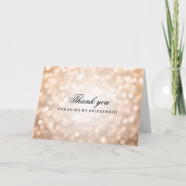 Demoiselle d'honneur Merci Copper Glitter Lights (Devant)