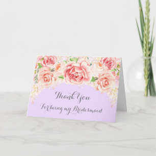 Demoiselle d'honneur Merci Fleurs Aquarelle Rose V