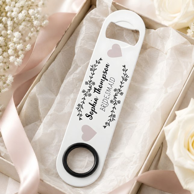Demoiselle d'honneur personnalisée | Écriture mini (Wedding Favor bottle opener. )