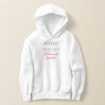 Demoiselle d'honneur Rose personnalisé Nom Mariage<br><div class="desc">Belle calligraphie,  sweat-shirt rose de demoiselle d'honneur Parfait pour le papier de mariage sweat-shirt. Équipe de la mariée.</div>