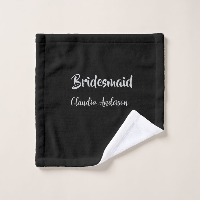 Demoiselles d'honneur nom mariage argent noir  (Gant de toilette)
