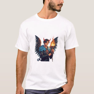 Demon de feu mythique avec T-shirt d'ailes - Art d