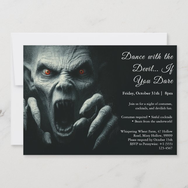 Demon Night Halloween Costume Fête Invitation (Devant)