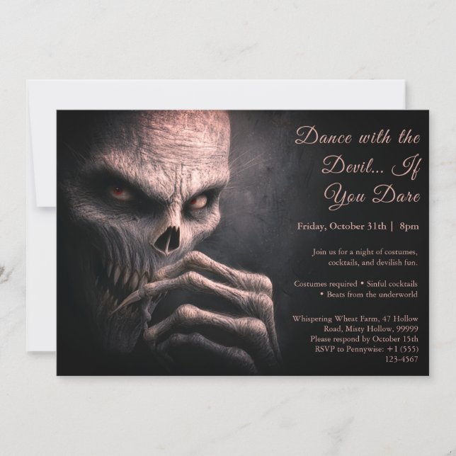 Demon Night Halloween Costume Fête Invitation (Devant)