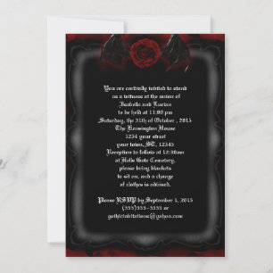 Demon Rose encadré Goth Wedding Invitations