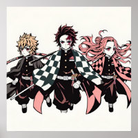 Demon Slayer Tanjiro, Nezuko, Poster Zenitsu