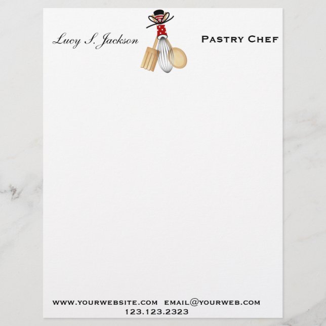 D'en-tête De Lettre Chef professionnel et Modèle en chef Baker (Devant)