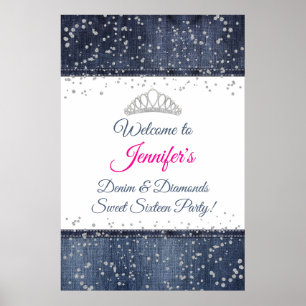 Denim, Argent Confetti, Diamond Tiara Affiche de b