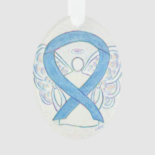 Denim Awareness Ribbon Angel Ornement