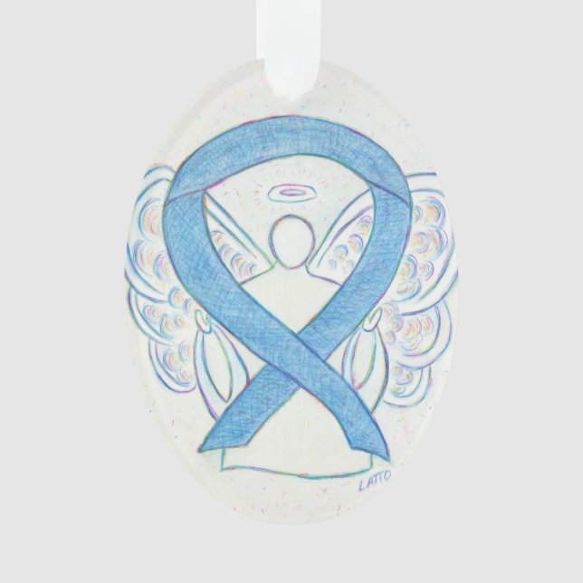 Denim Awareness Ribbon Angel Ornement (devant)