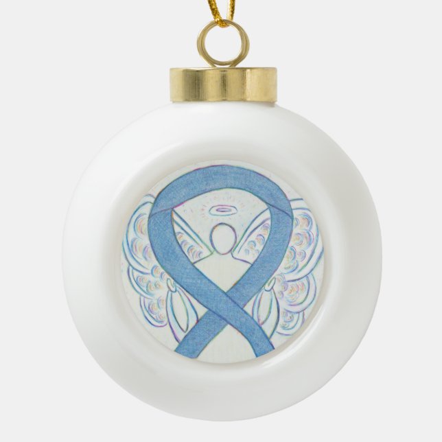 Denim Awareness Ribbon Angel Ornements (Devant)