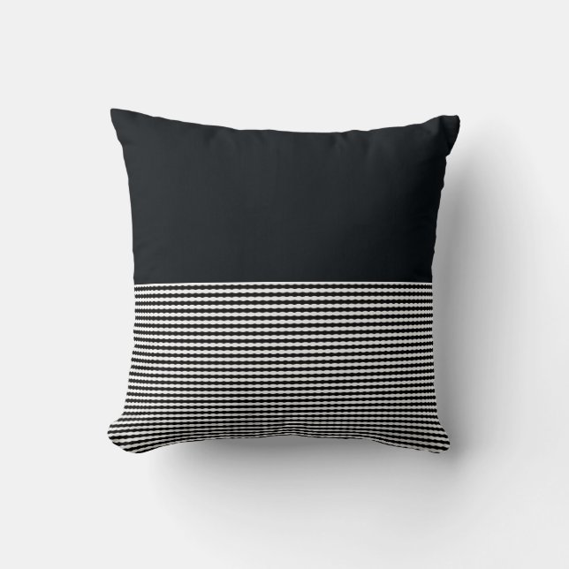 Denim Charbon Et Lignes Horizontales, Coussin (Recto)