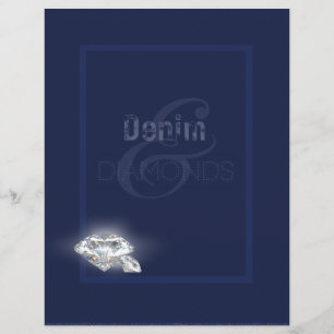 Denim & diamants papier stationnaire.