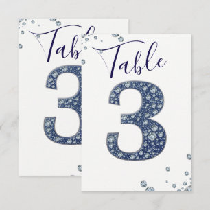 Denim Diamonds Bling Étincelle Numéro de table 3 T