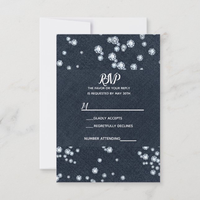 Denim & Diamonds Blue Jeans Bling Glam RSVP (Devant)