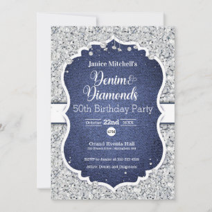 Denim et Diamonds Invitation d'anniversaire