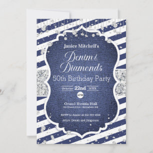 Denim et Diamonds Invitation d'anniversaire
