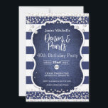 Denim et Pearls 40th Birthday Invitation<br><div class="desc">Cette invitation est pour la fête du denim et des perles. Parfait pour les anniversaires,  les événements politiques et les retraites</div>