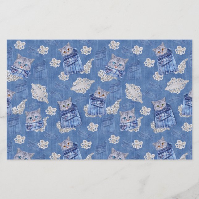 Denim Jean poches, chatons et dentelle (Devant)