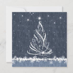 Denim n Snowflakes Nouvel An Fête Invitation