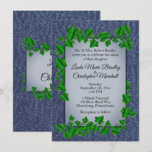 Denim Vines Faire-part de mariage 4,5 po x 6,25 po