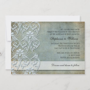 Denim Vintage Floral Faire-part de mariage