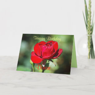 Denise Bonne Carte Rouge Rose Anniversaire