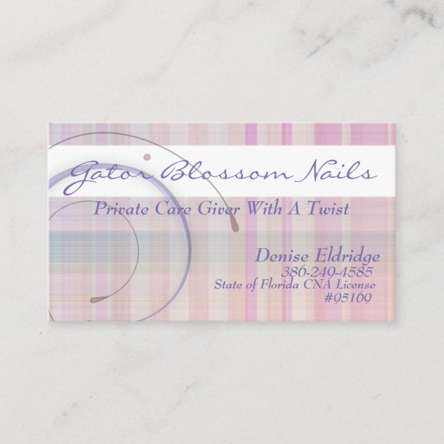 Denise Nail Art Cartes de visite (Devant)