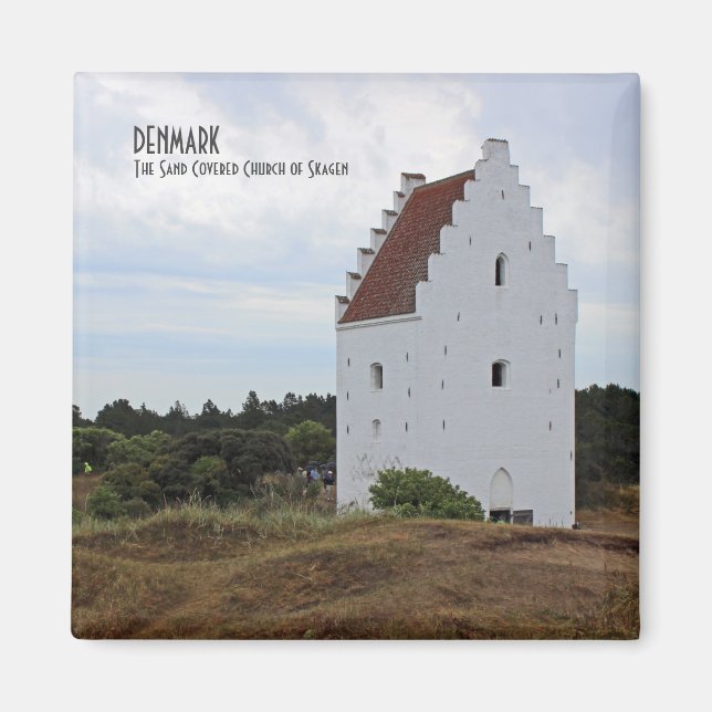 Denmark, Skagen Sand Covered Church Magnet ! (Devant)