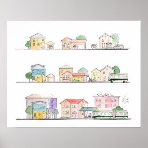 Densité du transport en commun - affiche d'impress