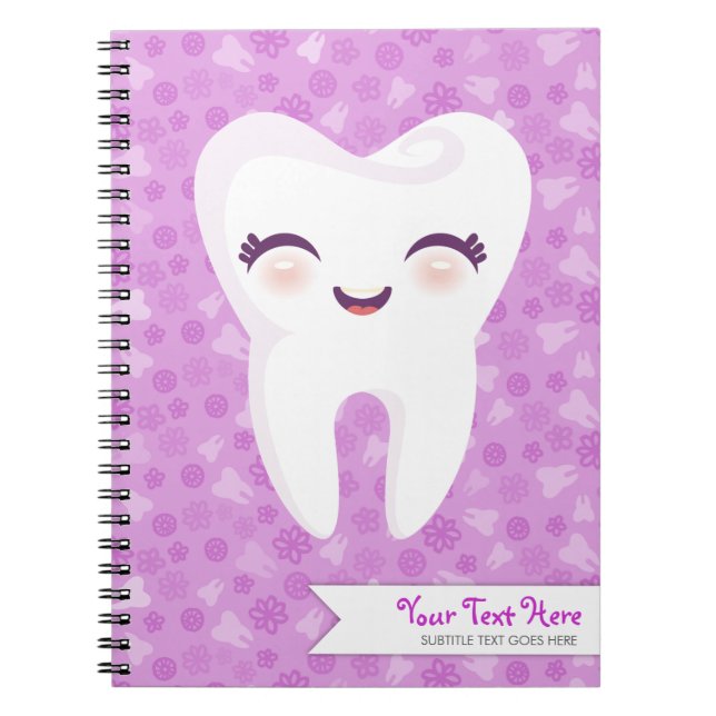 Dent mignonne - carnet fait sur commande pourpre (Devant)