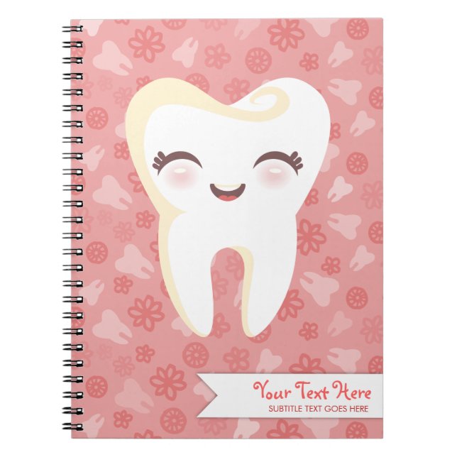 Dent mignonne - carnet fait sur commande rose (Devant)