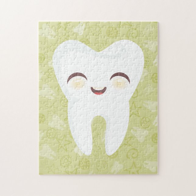 Dent mignonne - puzzle personnalisable vert (Vertical)