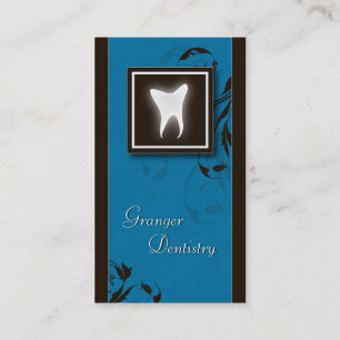 Dent molaire bleue de carte de visite élégant de