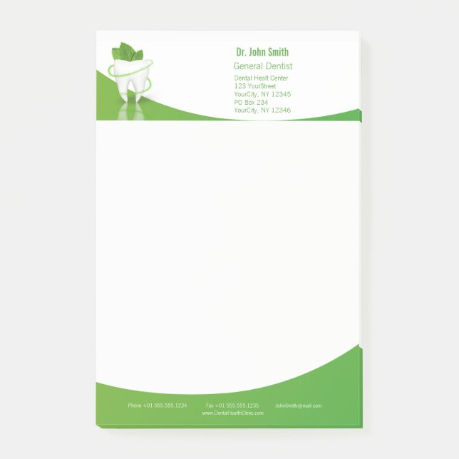 Dental Médicale Mint Leaf Tooth - Post-it® Notes (Devant)