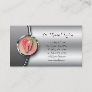 Dental Molar Carte de visite Silver Logo Dentiste