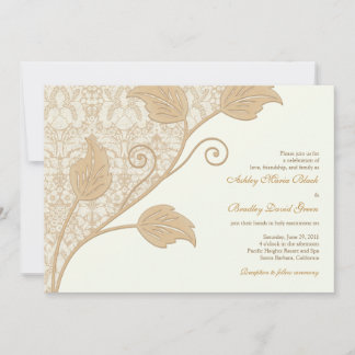 Dentelle antique et Faire-part de mariage Feuille