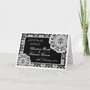 Dentelle blanche arabesque, carte RSVP