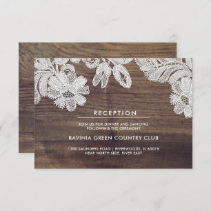 Dentelle blanche Carte de réception mariage en b