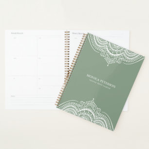 Dentelle Blanche Paisley Mandala Sur Sagr Green