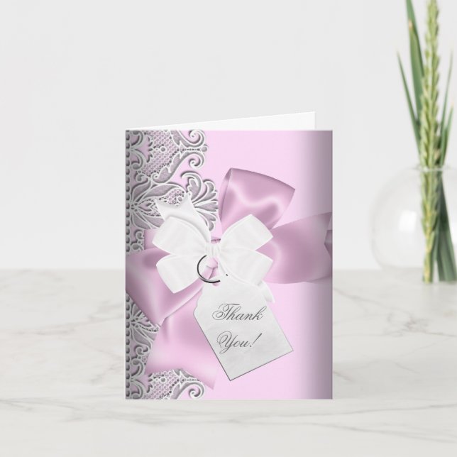 Dentelle blanche rose Merci (Devant)