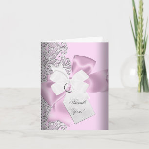 Dentelle blanche rose Merci