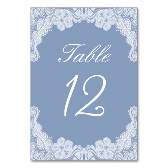 Dentelle blanche sur le numéro de table bleu (Par défaut)
