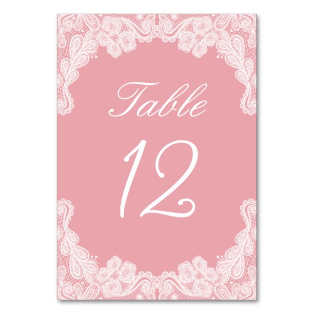 Dentelle blanche sur le numéro de table rose (Par défaut)